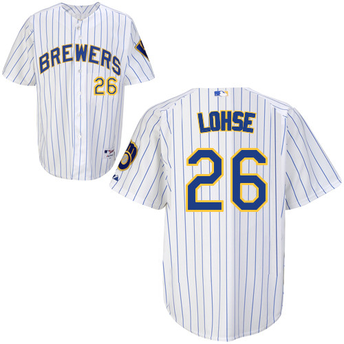Kyle Lohse #26 MLB Jersey-Milwaukee Brewers Men's Authentic Alternate Home White Baseball Jersey
